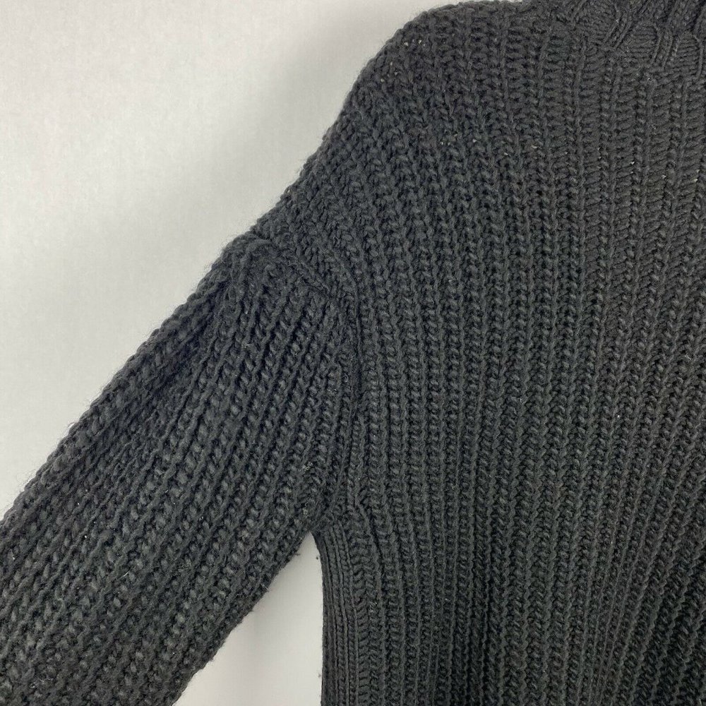 Cinq a Sept Adia Cut Out Turtleneck Sweater Black Knit Wool Blend Size Small - Picture 6 of 6